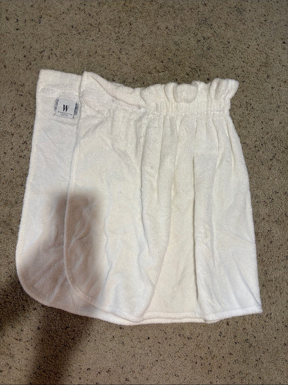 White Spa Wrap Skirt Towel with Elastic Waist